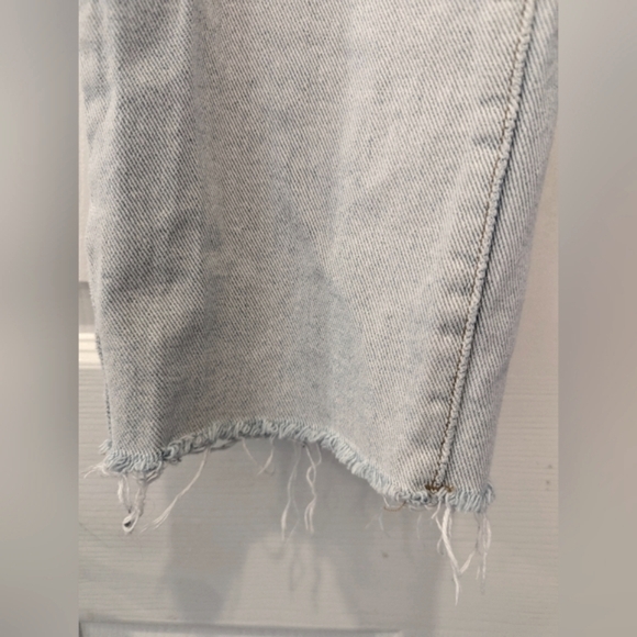 Pacsun Mom Jeans Light Wash Raw Hem Denim High Rise straight sz 28 grunge boho - Picture 5 of 12